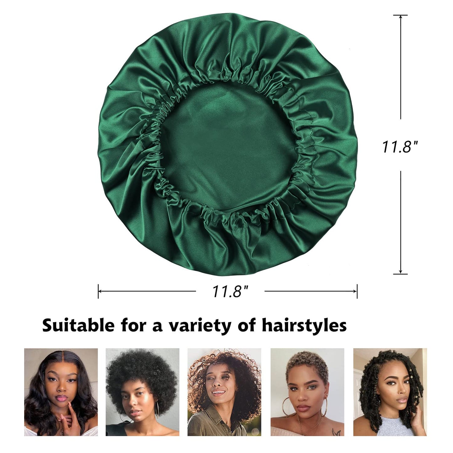 Alnorm Sleep Caps Satin Lined Hair Bonnets for Black Women Dark Green Beauty and Personal Care Alnorm