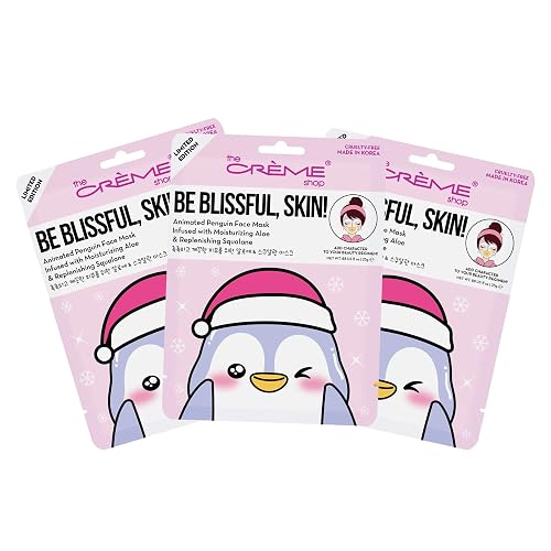 The Crème Shop Be Blissful, Skin! Penguin Holiday Holiday Animated Face Sheet Mask | Korean Sheet Mask | Holiday Gifts for Women | Stocking Stuffers Beauty & Personal Care The Crème Shop