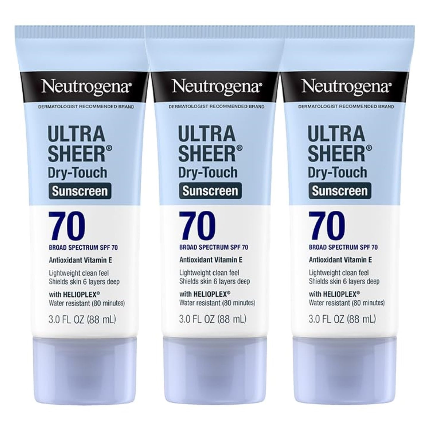 Neutrogena Ultra Sheer Dry-Touch Sunscreen For Face & Body, SPF 70 Broad Spectrum UVA/UVB Protection, Lightweight Water Resistant & Non-Greasy, Travel Beauty & Personal Care Neutrogena