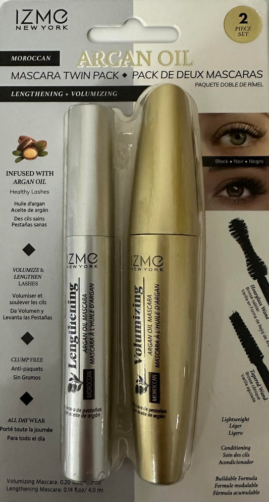 IZME New York ARGAN OIL MASCARA TWIN PACK LENGTHENING, VOLUMIZING / 6.0, 4.0 ml, Black