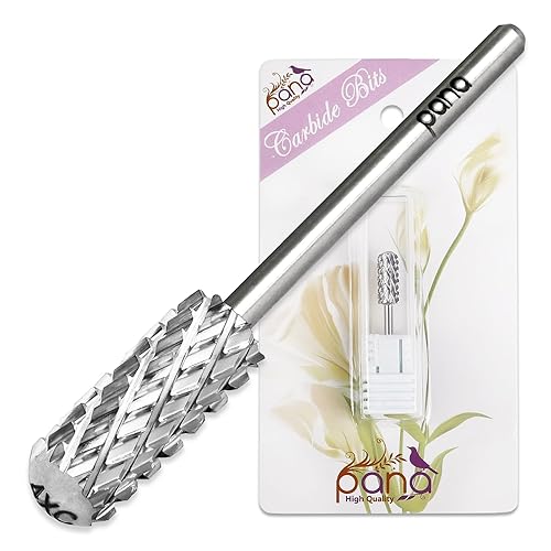 PANA 3/32" Small Barrel Smooth Top Silver Carbide Nail Drill Bit for Manicure, Pedicure and Acrylics (Grit: 4X Extra Coarse - 4XC, 1pc) Beauty & Personal Care PANA