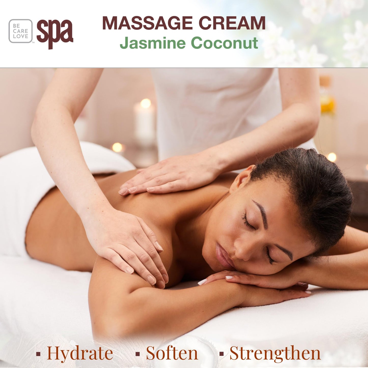 BCL SPA Massage Cream organic Jasmine + Coconut body lotion with rice extract, shea butter, aloe vera, argan and jojoba oils, body cream to hydrate Beauty & Personal Care BCL SPA