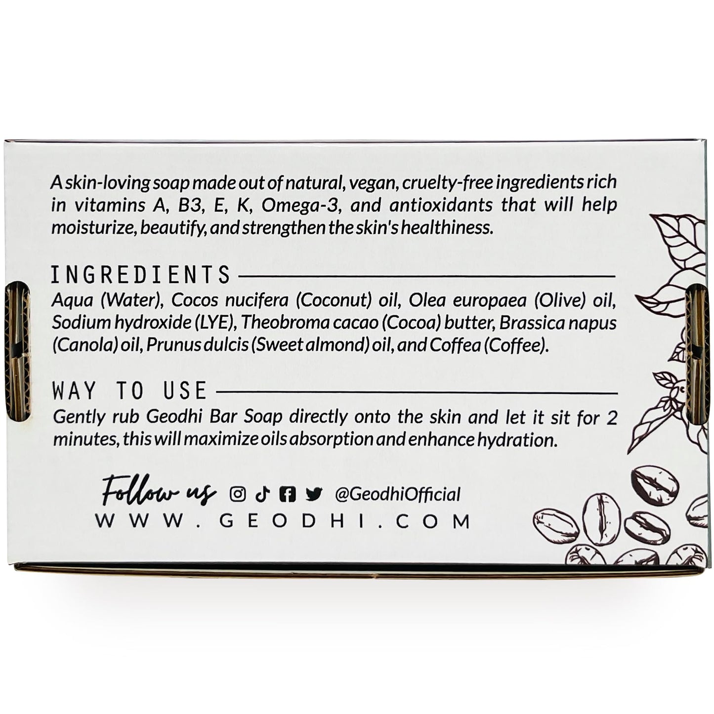 Geodhi, Handmade Vegan Cold Process Soap with Premium Essential Oils, Great for Acne, and Dry Skin - Set of 4 Both Women and Men Soap Bar-. (Coffee Beauty & Personal Care Geodhi