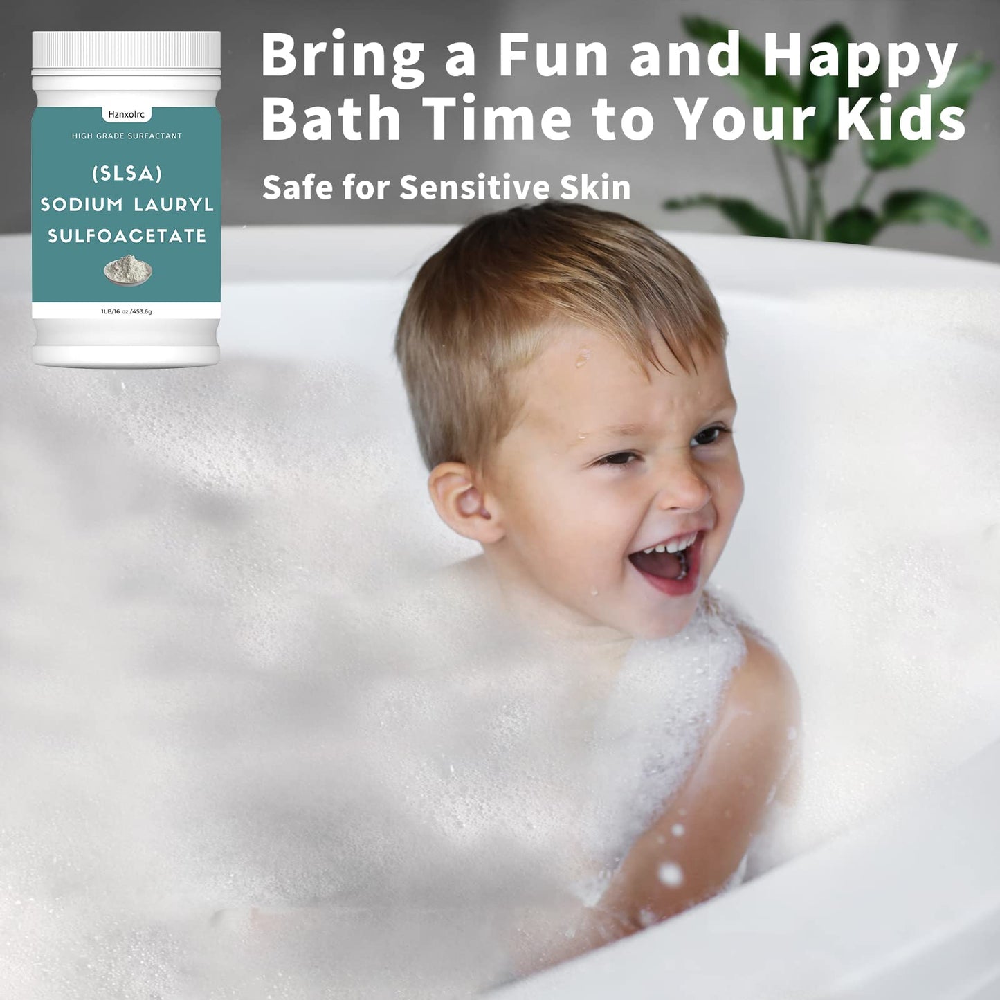 1 Pound SLSA Powder for Making Bath Bombs, Premium SLSA Sodium Lauryl Sulfoacetate Powder, Amazing Bubbles, Gentle on Skin, Suitable for Making Bath Beauty and Personal Care Hznxolrc