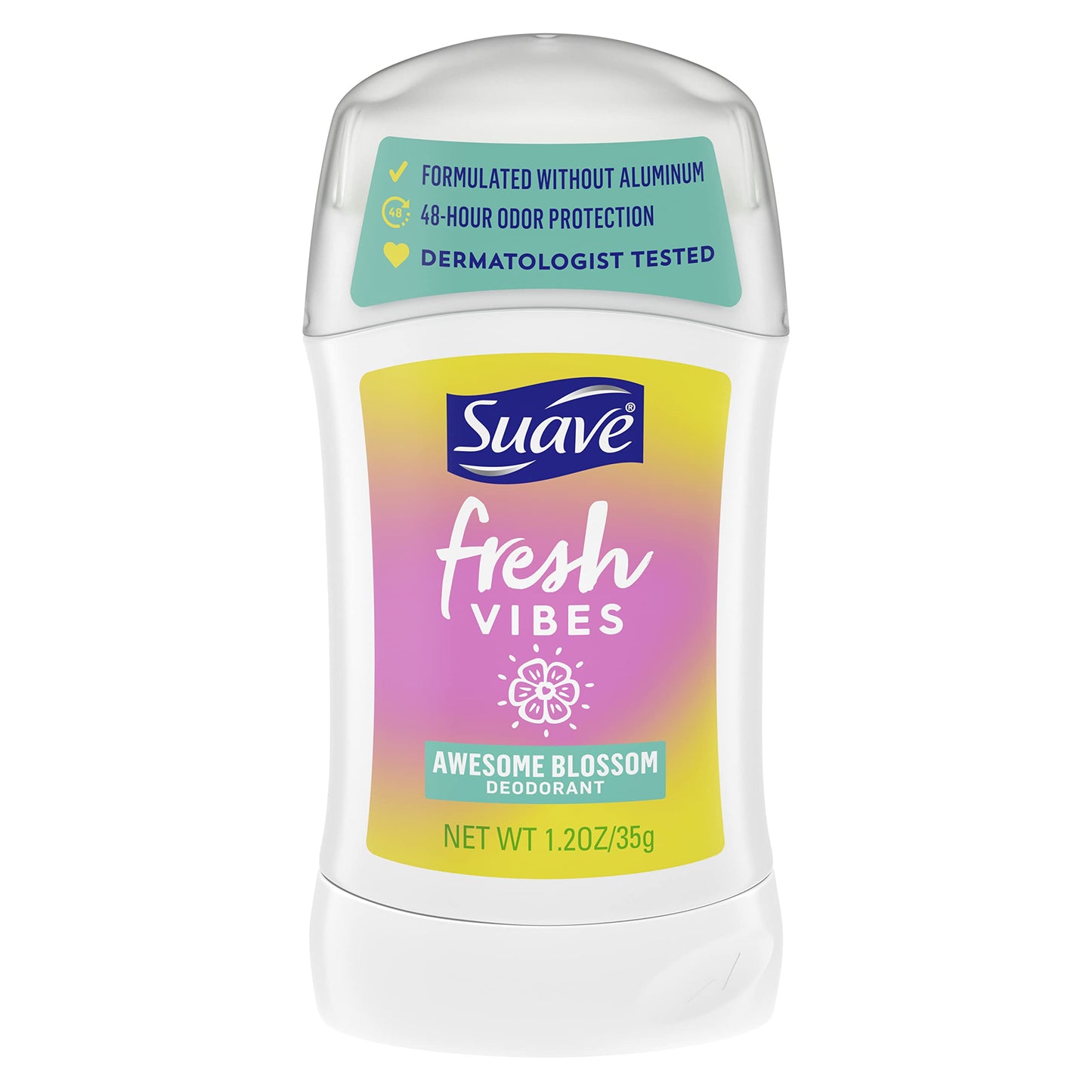 Suave Fresh Vibes Deodorant Stick, Awesome Blossom Scent, Aluminum Free, 48 Hour Odor Protection, 1.2 oz Beauty and Personal Care Suave