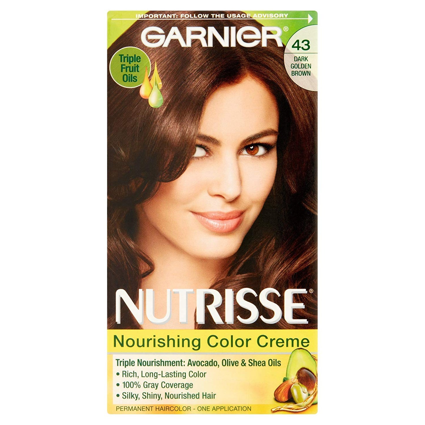 Garnier Nutrisse Haircolor Creme, Dark Golden Brown [43] 1 Each Beauty & Personal Care NUTRISSE