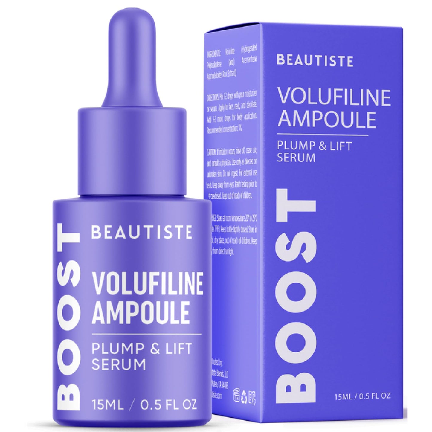 BOOST 100% Pure Volufiline Serum - Instant Plumping Hydration Facial Serum for Visibly Plumper Skin - Anti-Aging Ampoule for Loss of Volume - Korean Beauty & Personal Care Beautiste
