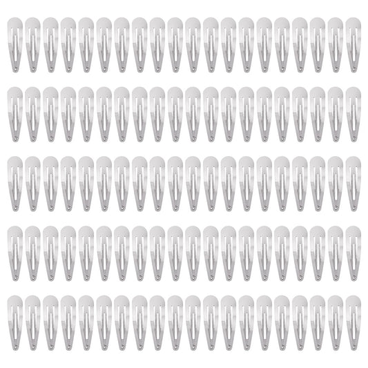 Lawie 100 Pack 6 CM Silver Blank Snap Metal Hair Clips 2.5 Inch Small Plain Base Hair Barrettes Gray Hair Pins Thin Fine Bang Hair Grips Arts Beauty & Personal Care Lawie