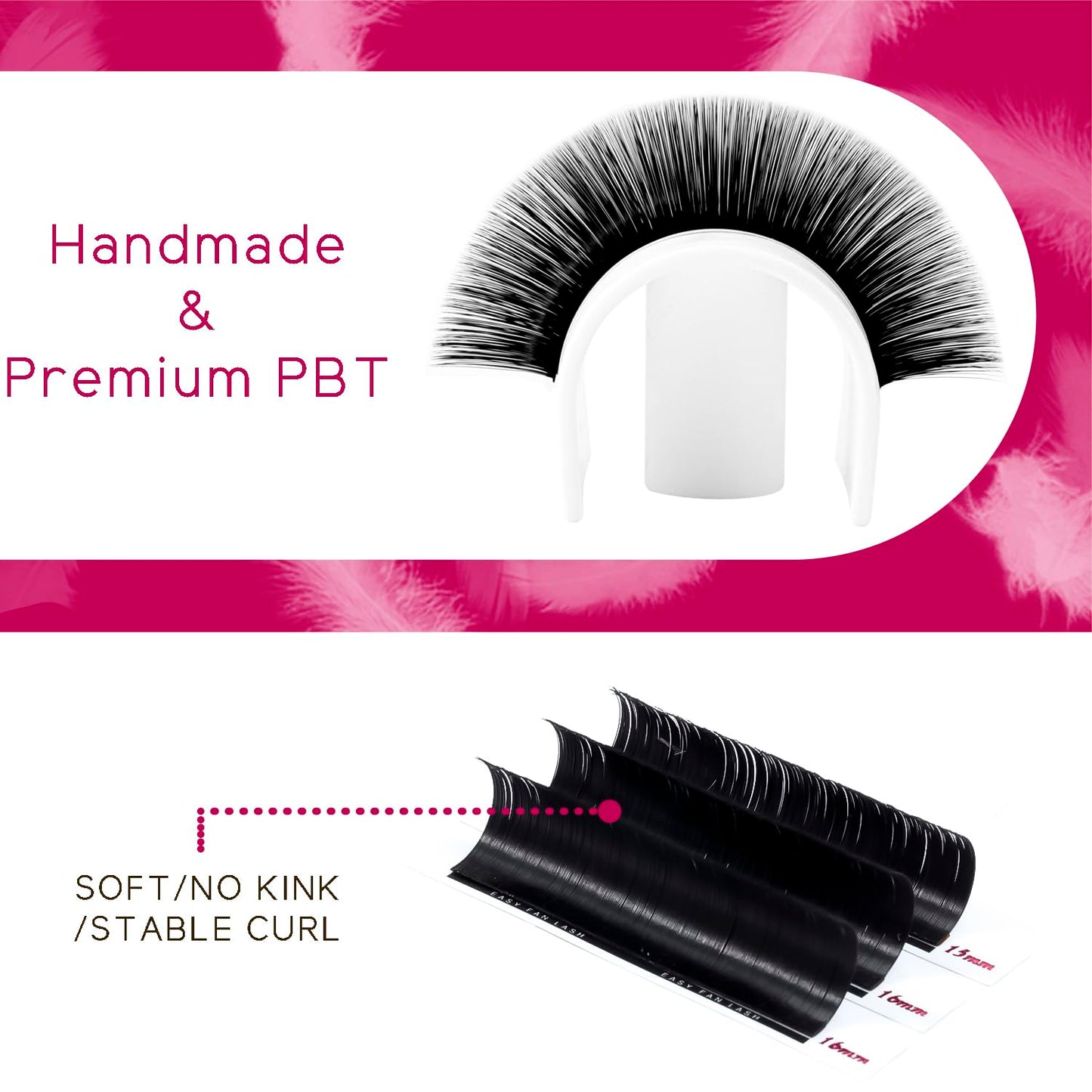 KOLYBEL Eyelash Extensions Easy Fan Lashes 0.05 Thickness D Curl 17mm Single Length Auto Blooming Lash Extension Volume Lashes Lasting Self Fanning Beauty & Personal Care Kolybel