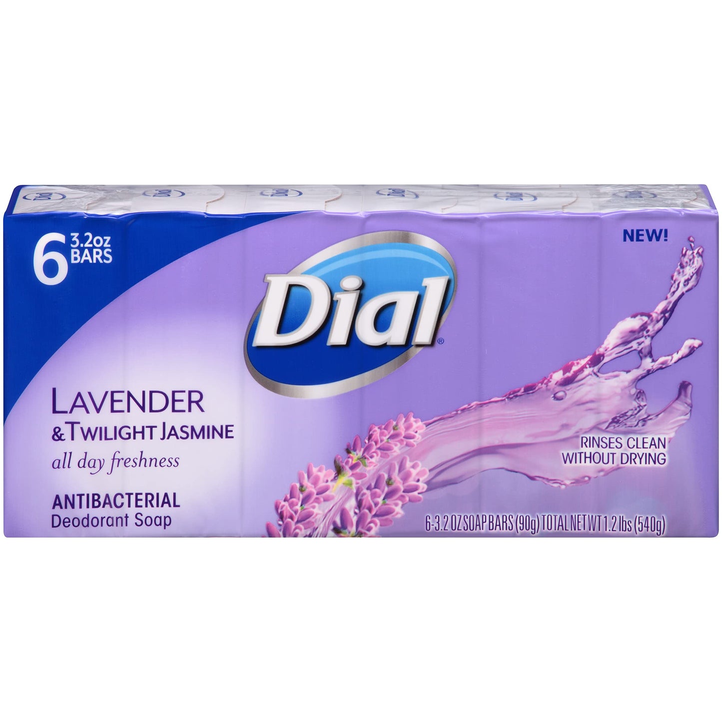 Dial Antibacterial Deodorant Bar Soap, Lavender & Twilight Jasmine, 6 Bars - 3.2 Oz Each Beauty & Personal Care Dial