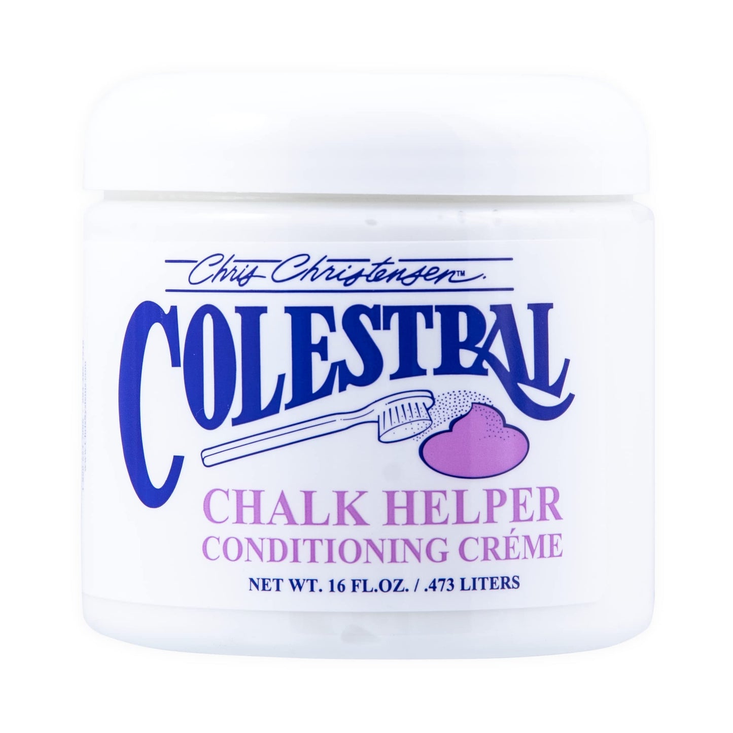 Chris Christensen Colestral Chalk Helper Conditioning Crème, Groom Like a Professional, Restores Moisture, 16 oz Jar Beauty & Personal Care Chris Christensen