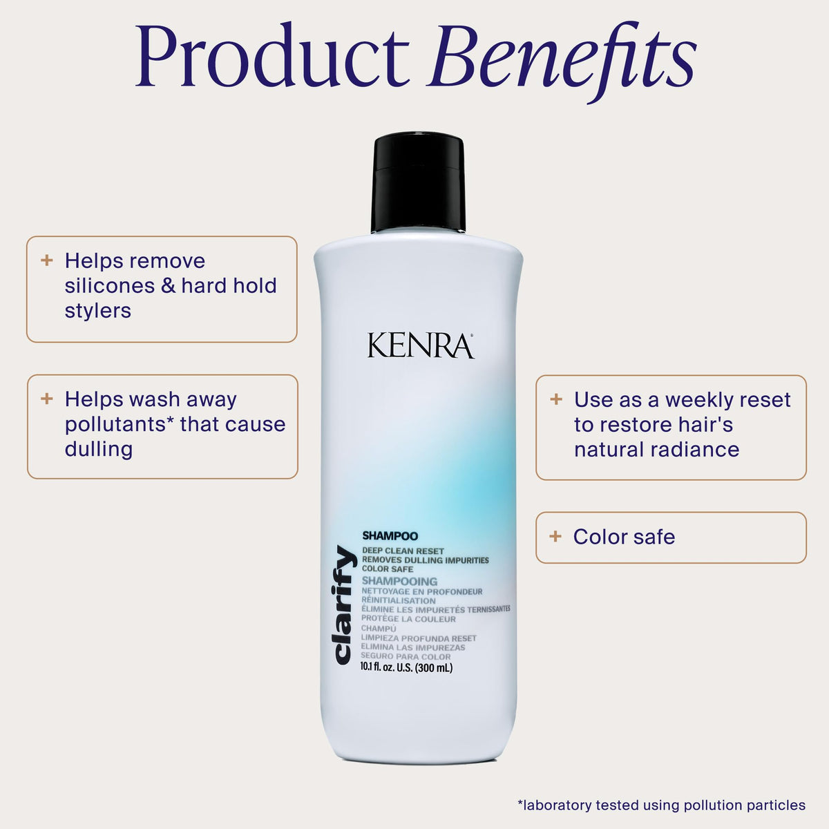 Kenra Clarify Shampoo | Deep Cleansing | Color-Safe | Removes Dulling Deposits & Product Build Up | Brightens Highlighted, Bleached, or Gray Hair |