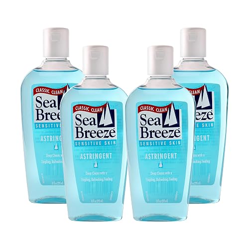Sea Breeze Astringent Sensitive Skin - Facial Cleanser with Natural Oils for Deep Pore Cleansing and Acne Control - Refreshing Face Cleanser - 4 pc Beauty & Personal Care Sea Breeze