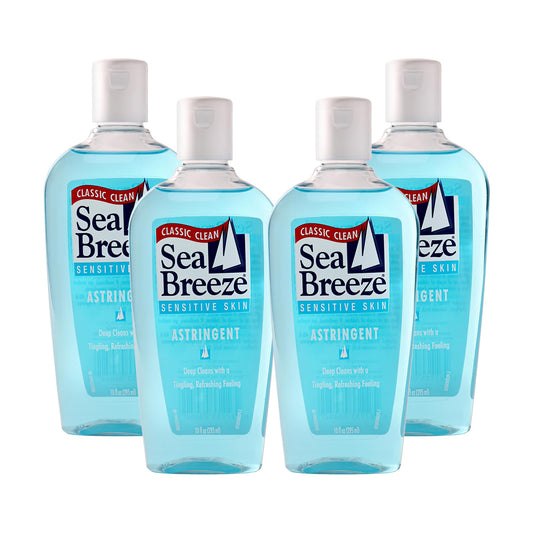 Sea Breeze Astringent Sensitive Skin - Facial Cleanser with Natural Oils for Deep Pore Cleansing and Acne Control - Refreshing Face Cleanser - 4 pc Beauty & Personal Care Sea Breeze