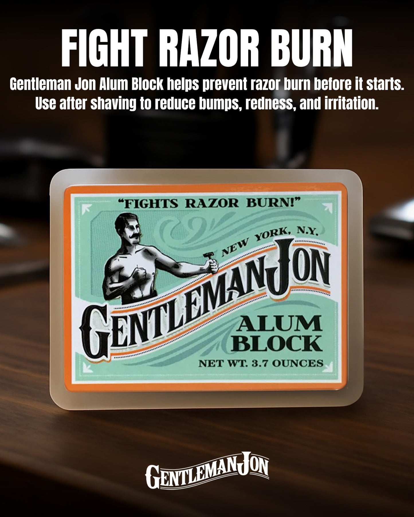 Gentleman Jon 3.7 Ounce Alum Block in Plastic Case - Upgrade Your Shave - Soothing Aftershave Solution for Shaving Razor Burn Relief - Travel Friendly Beauty and Personal Care Gentleman Jon