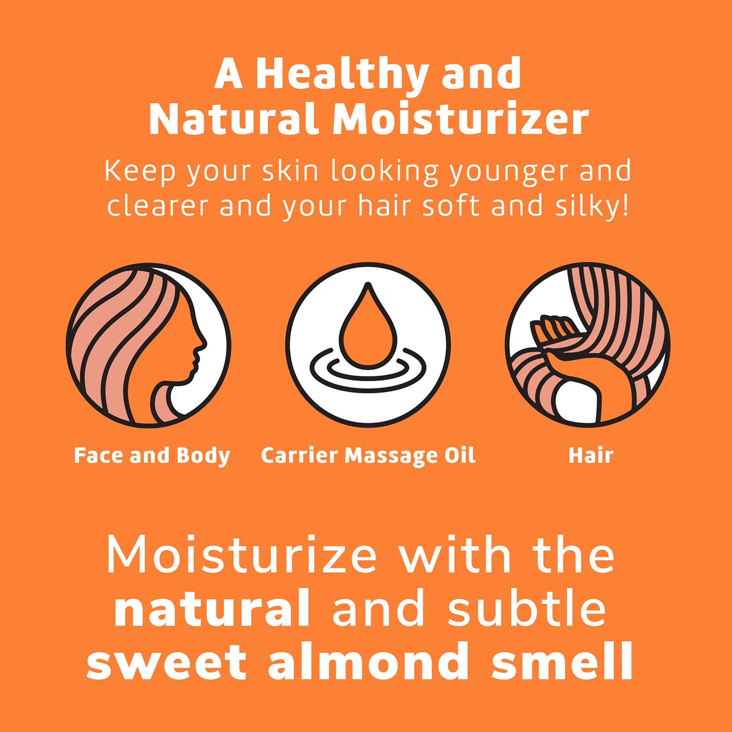 De La Cruz Sweet Almond Oil - Expeller Pressed Almond Oil for Skin and Hair 2 FL. OZ. (59 mL) - 6 Bottles Beauty & Personal Care De La Cruz