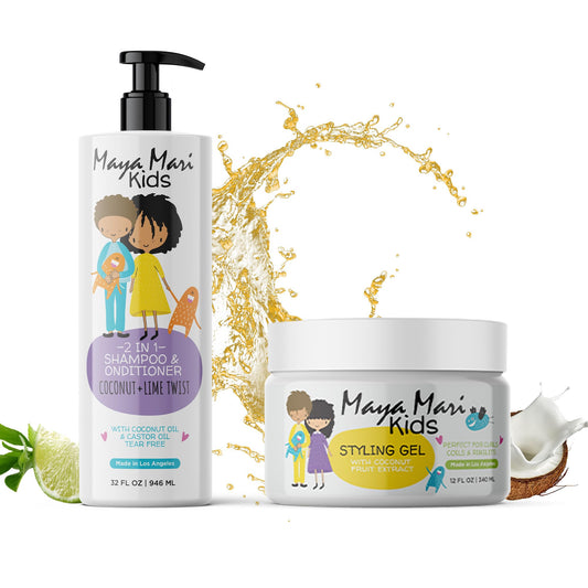 Maya Mari Kids 2in1 Shampoo + Conditioner with Tear-Free Formula and Bonus Hair Gel - Perfect for Kids Daily Hair Care Routines for both boys Beauty & Personal Care MAYA MARI