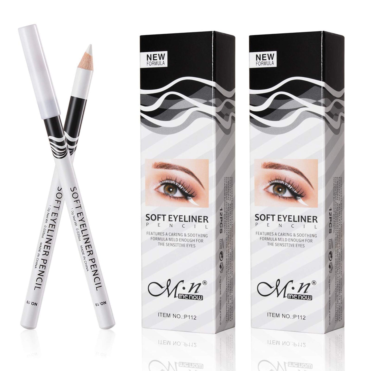 Fashionwu White Eyeliner Pencil Professional Highlighter Eye Liner Pen Soft Strokes Waterproof Long-Lasting Eyeshadow Eye Silkworm Brighten Pencil Beauty & Personal Care Fashionwu