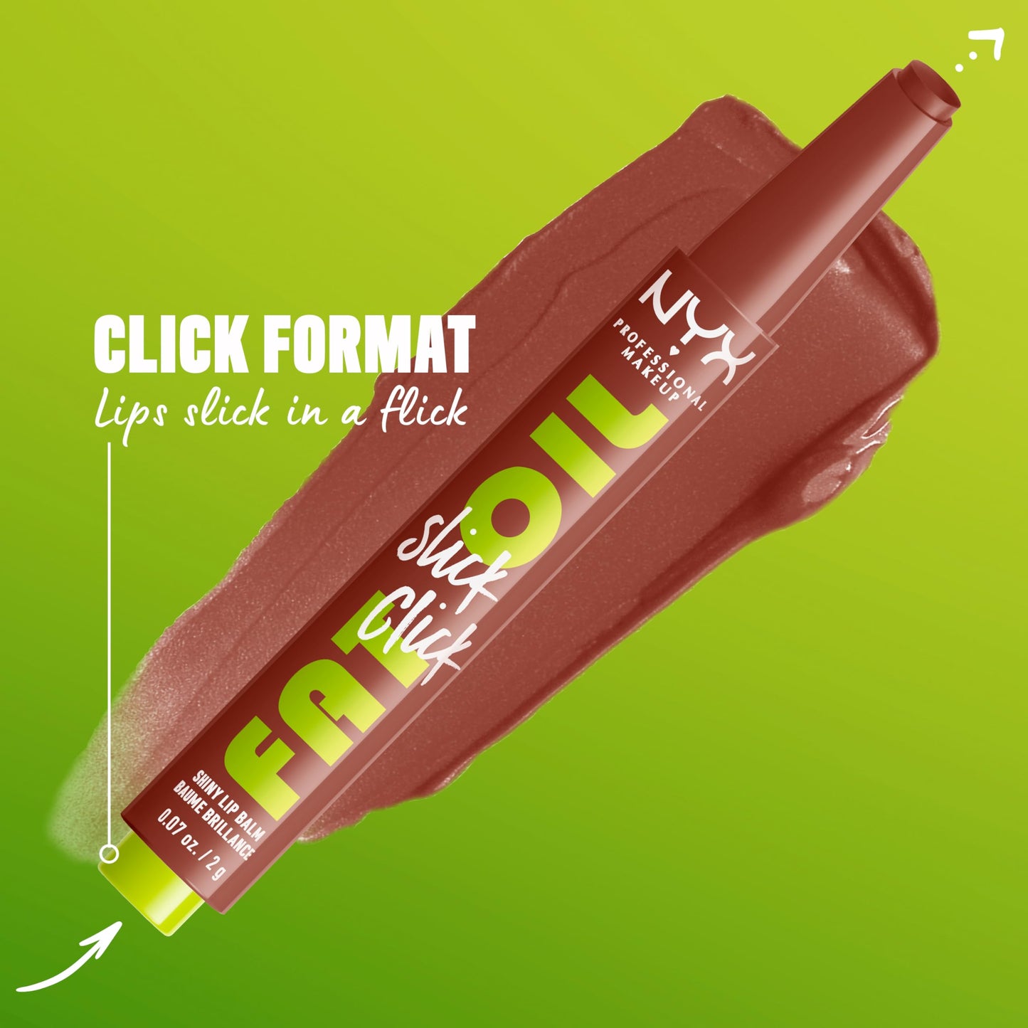 NYX PROFESSIONAL MAKEUP Fat Oil Slick Click, Lightweight, Buildable, Pigmented Vegan Lip Balm - Link In My Bio Beauty and Personal Care NYX PROFESSIONAL MAKEUP