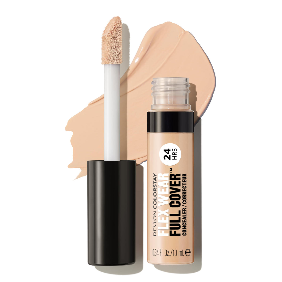 Revlon ColorStay Flex Wear, Full Cover Non-Creasing Concealer, Infused with Hyaluronic Acid & Vitamin E, Flexible Longwear, 015 Light, 0.34 Fl Oz Beauty & Personal Care REVLON