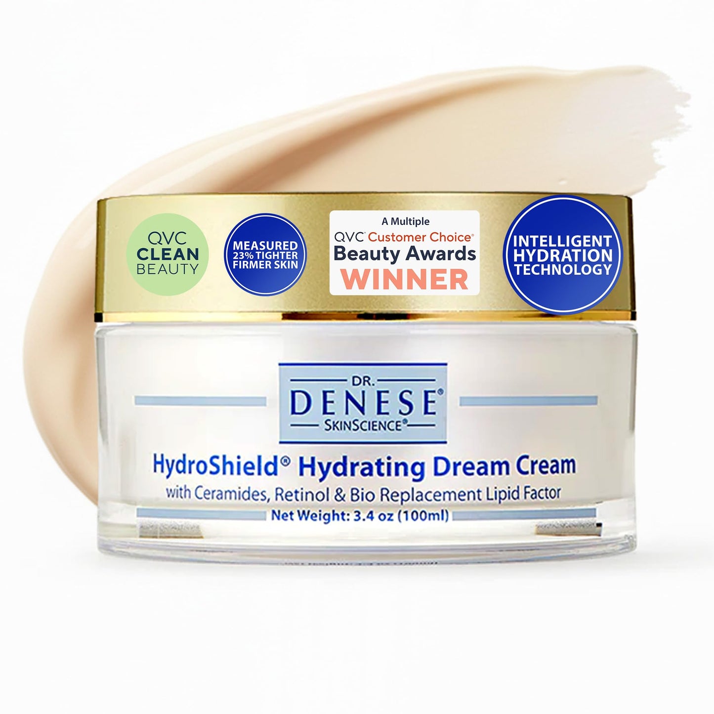 Dr. Denese HydroShield Dream Cream 3.4 oz - Advanced Moisturizer with Retinol, Peptides and Ceramides for Smooth Radiant Skin, Improved Elasticity Beauty & Personal Care Dr. Denese