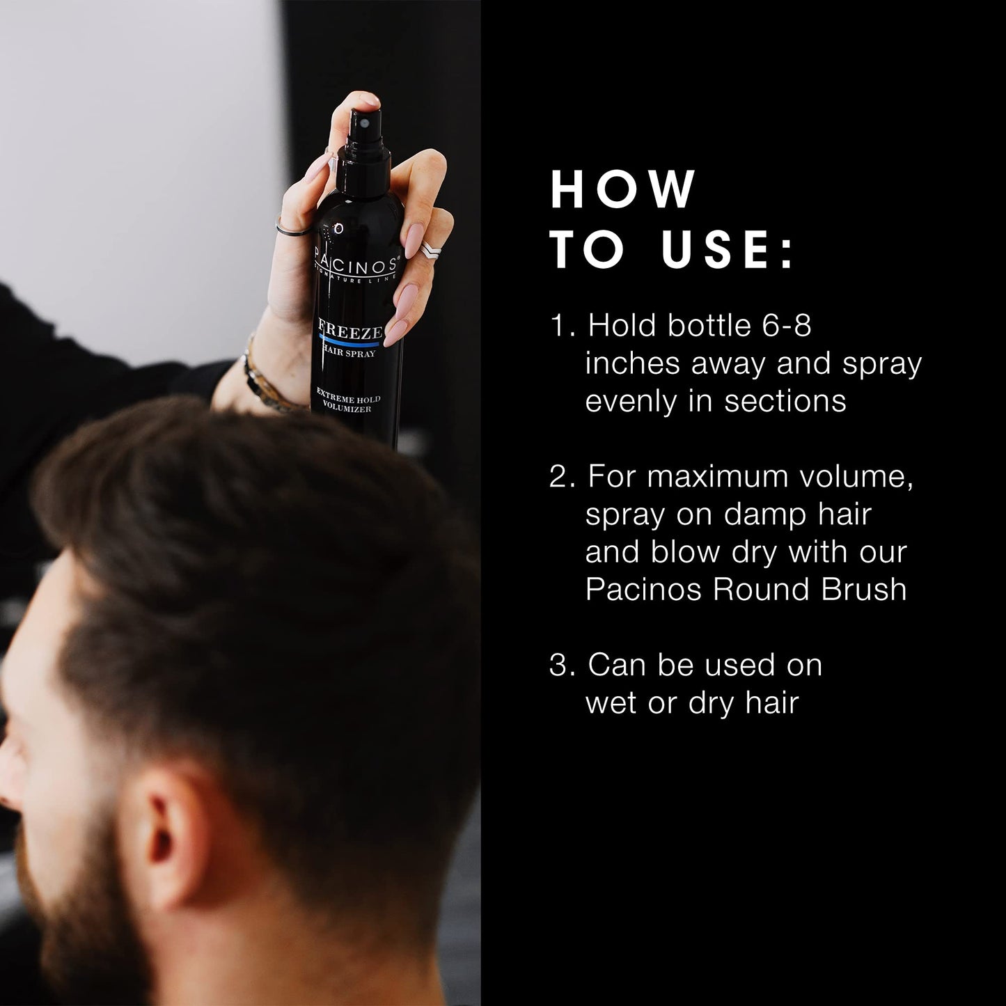 Pacinos Freeze Hair Spray - Extra Hold texture spray for All Hair Type - Professional Hair Setting & Finishing Spray for Maximum Volume Beauty & Personal Care Pacinos