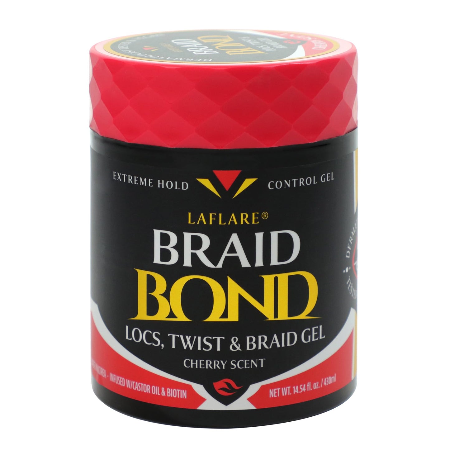 Laflare 430 ml Braid Bond Gel Bulk Extreme Hold for Natural & Kids Hair, Vegan, Nourishing, Braiding Hair, Twist Hair (Cherry) Beauty & Personal Care Laflare