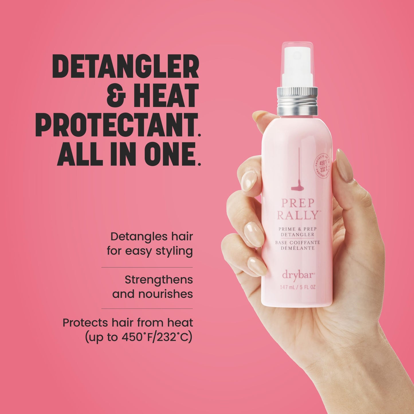 Drybar Prep Rally Prime & Prep Detangler Coconut Colada Scent - Full Size | Nourishes Hair, Detangles with Ease, Leaves Hair Soft & Manageable Beauty & Personal Care Drybar