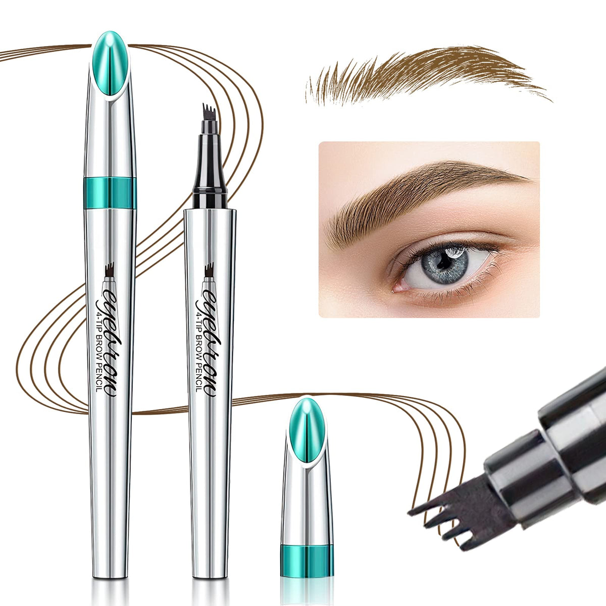 4 Point Brow Pen Lift & Snatch Eyebrow Makeup Long-Lasting Light Brown