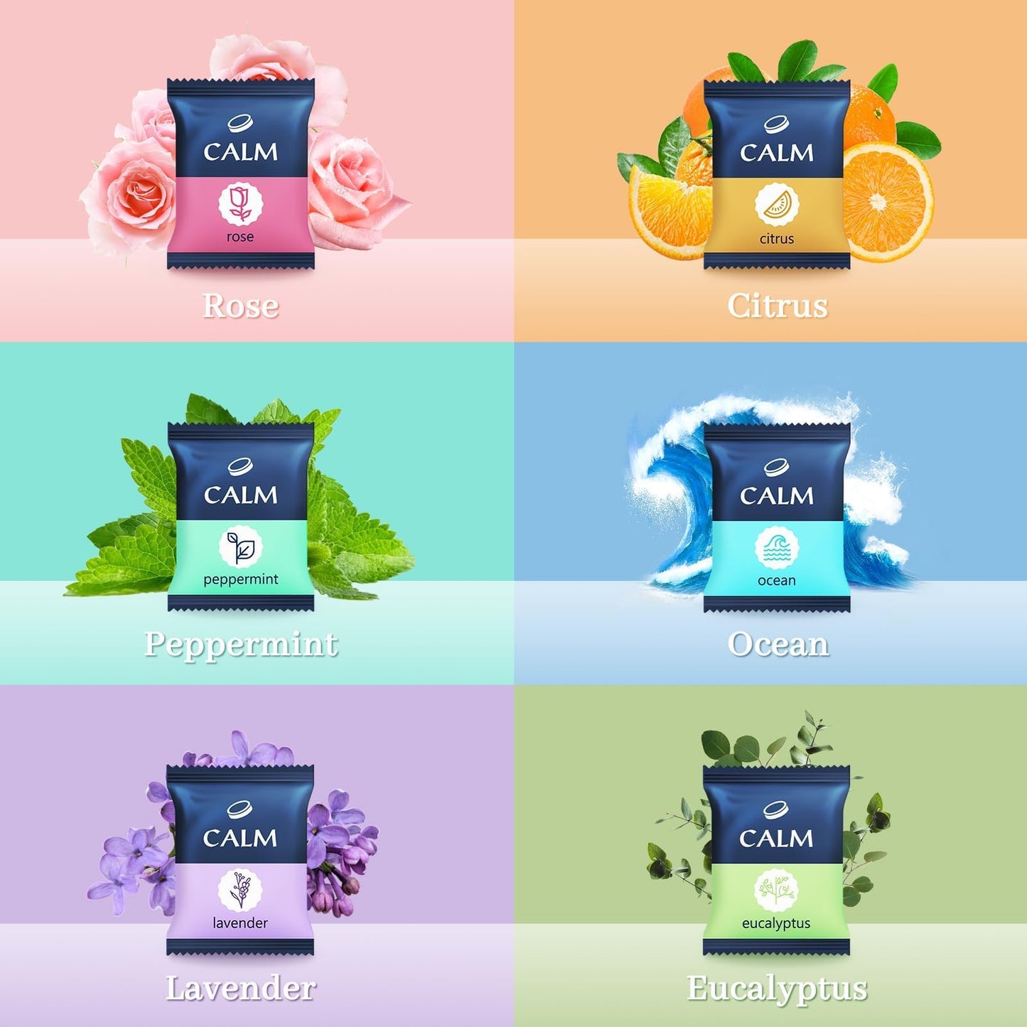 TranquilBliss Shower Steamers 6 Count, Shower Steamers with Natural Ingredients, 6 Different Scents & Individually Wrapped, Christmas and Birthday Beauty and Personal Care TranquilBliss