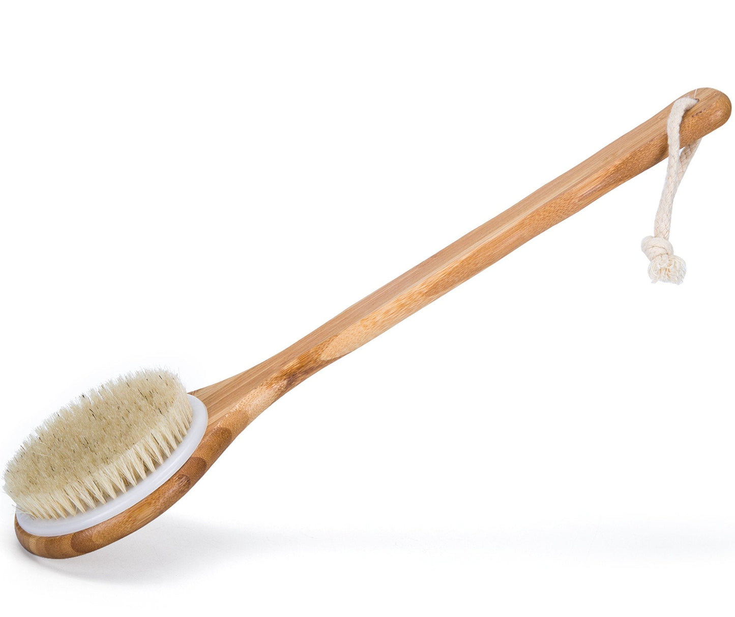 Minalo Best Bath Dry Body Brush -Natural Boar Bristles Shower Back Scrubber With Long Handle for Cellulite, Exfoliation, Detox Beauty and Personal Care Minalo