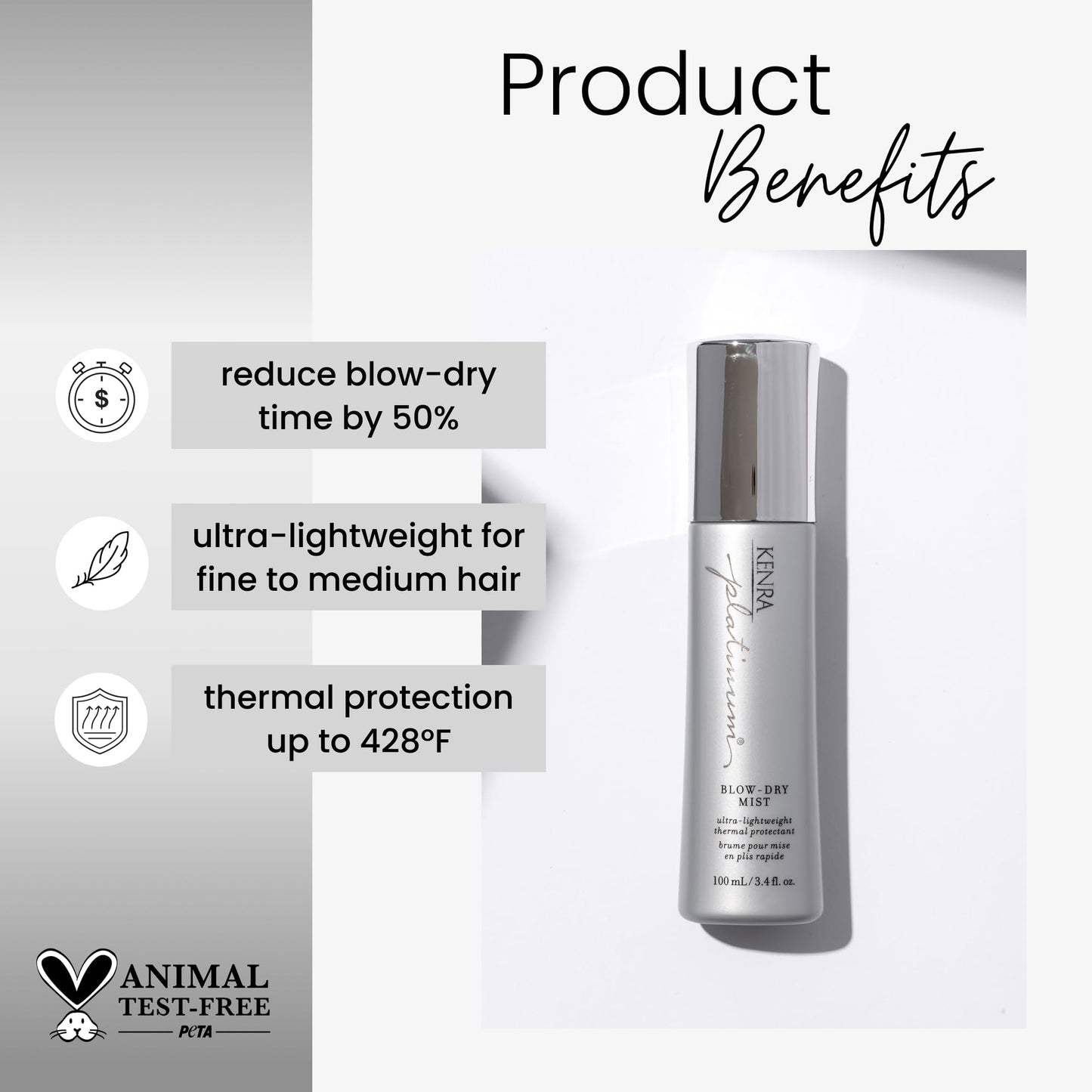 Kenra Professional Platinum Blow-Dry Mist | Ultra-Lightweight Thermal Protectant | Detangles, Smooths, & Softens | Eliminates Frizz & Resists Humidity Beauty and Personal Care Kenra
