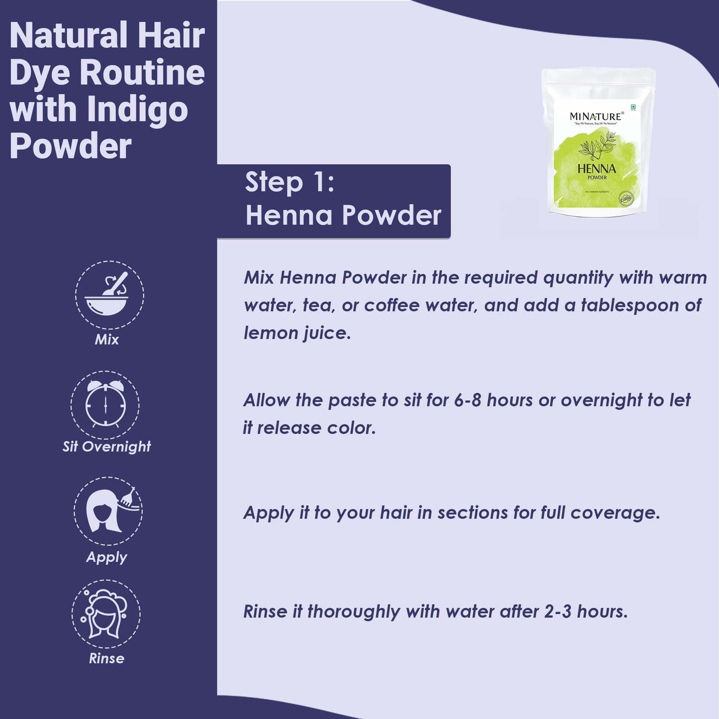 Natural Indigo Powder - 114g (4 oz) -Indigofera Tinctoria, Rajasthani Indigo Powder for hair dye, Natural hair color by mi nature Beauty & Personal Care minature