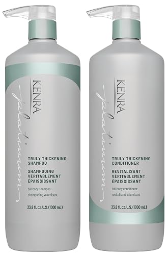Kenra Platinum Truly Thickening Shampoo & Conditioner Set| Volumizing + Fuller-Looking Hair | Adds Body | Lightweight | for Fine & Thin Hair | Sulfate Beauty & Personal Care Kenra