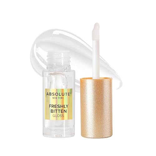 Absolute New York Freshly Bitten Gloss, Non Sticky, Weightless Lip Gloss with Jojoba Oil (Deep Connection Clear, .8 Oz) Beauty & Personal Care Absolute New York