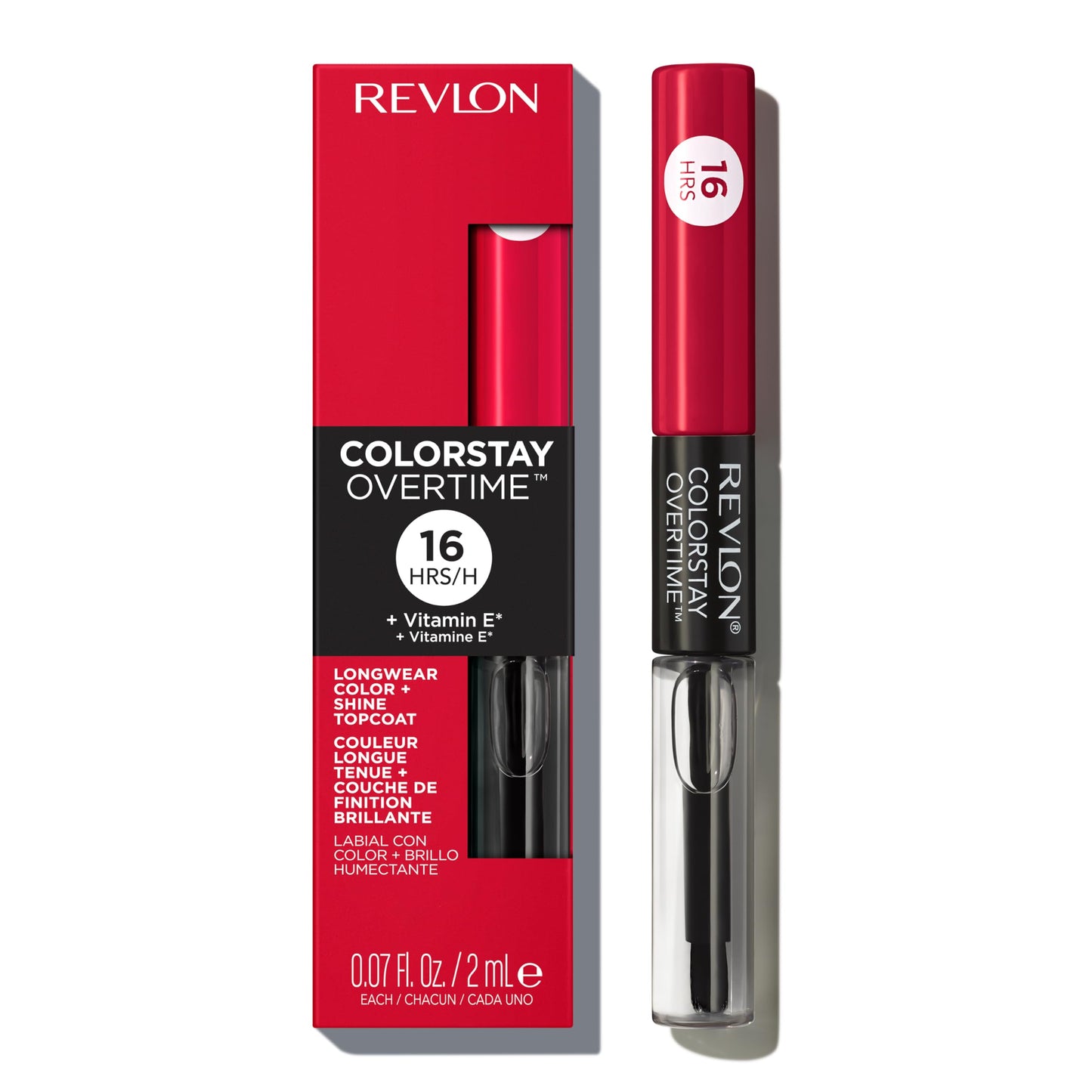 Revlon ColorStay Overtime Liquid Lip Color, Forever Scarlett [40] 0.07 oz (Pack of 2) Beauty & Personal Care REVLON