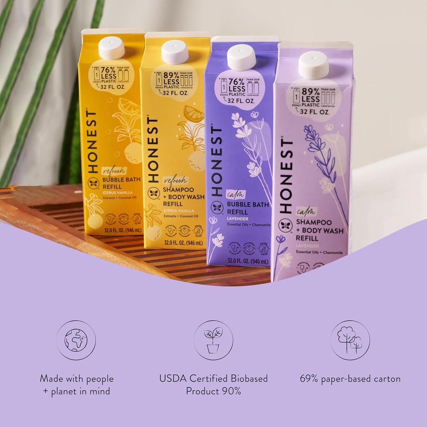 The Honest Company Foaming Bubble Bath Refill, Lavender Calm Scent, Tear-Free, Hypoallergenic, Naturally Derived, Gentle for Baby, 32 fl oz Beauty & Personal Care The Honest Company
