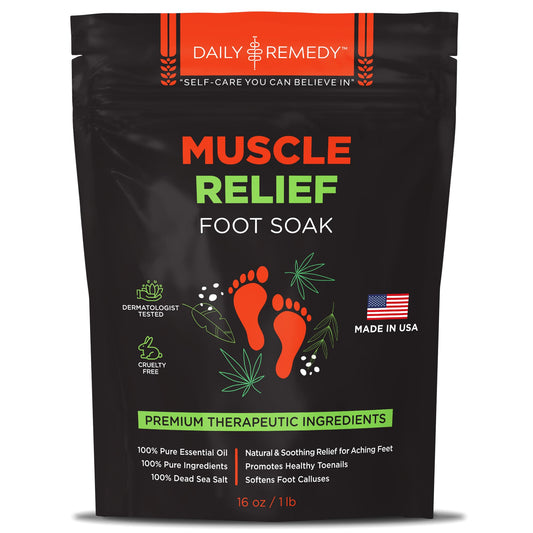 Muscle Relief Foot Soak with Epsom Salt, Made in USA, Soothe Tired Feet, Softens Calluses and Helps Athletes Foot 1lbs Beauty and Personal Care DAILY REMEDY Default Title