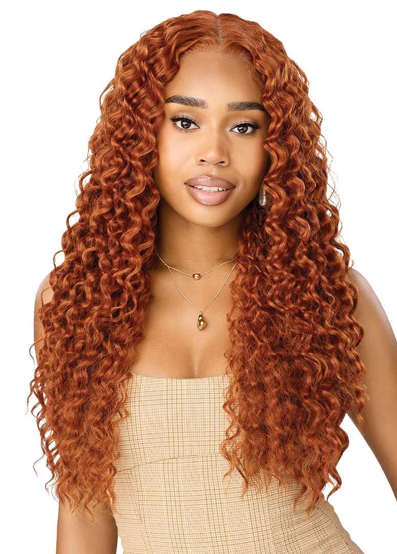 Outre Lace Front Wig - Perfect Hair Line 13X6 - NUEBLEND - Human Hair Blend - Peruvian Curls 26" (AUBURN)