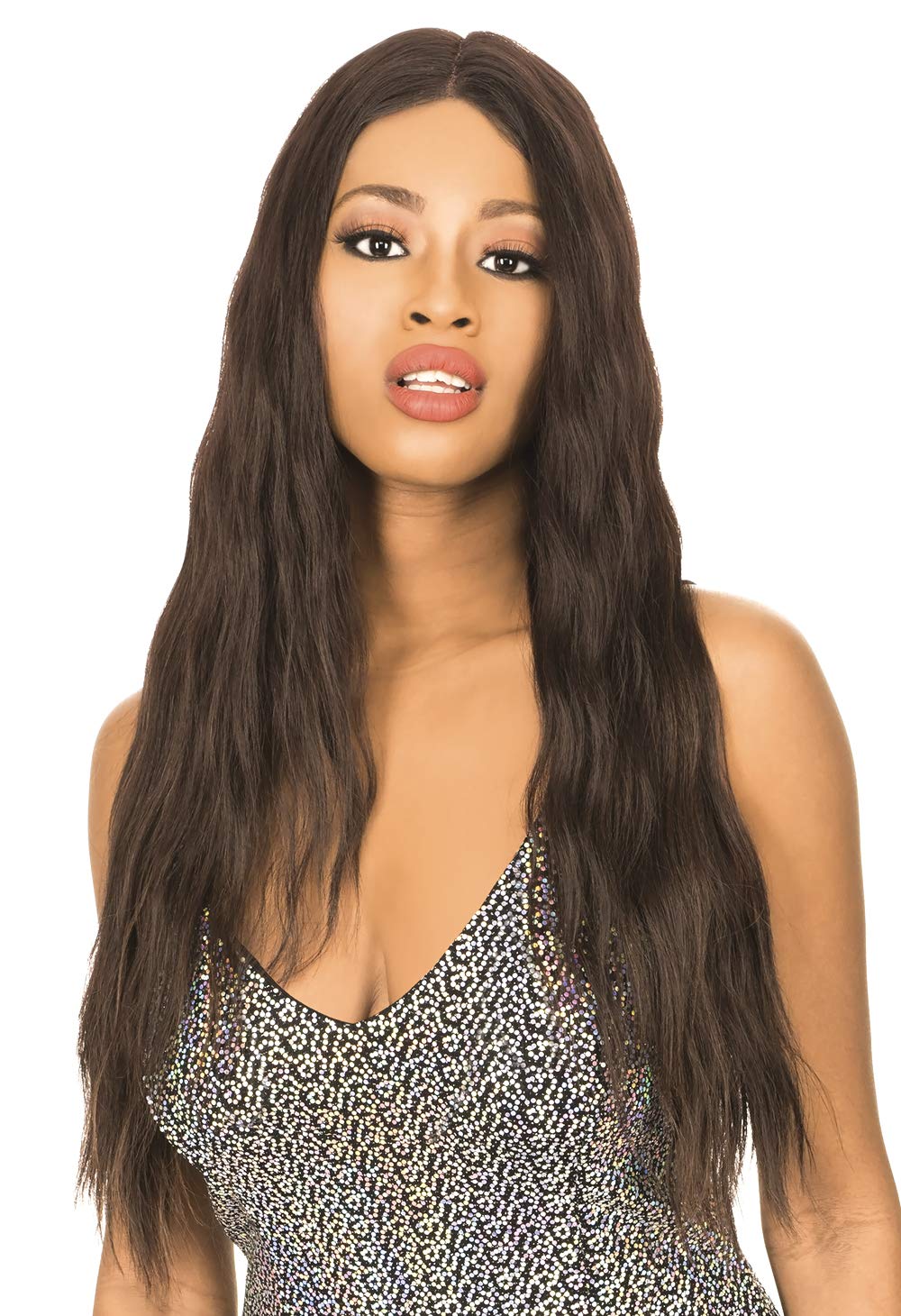 New Born Free Magic Lace Front Wig Beautiful Long Length Wavy I & Free Part Style Synthetic High Heat Resistant Fibers - MLI321 (RX/HONEY_GOLD)