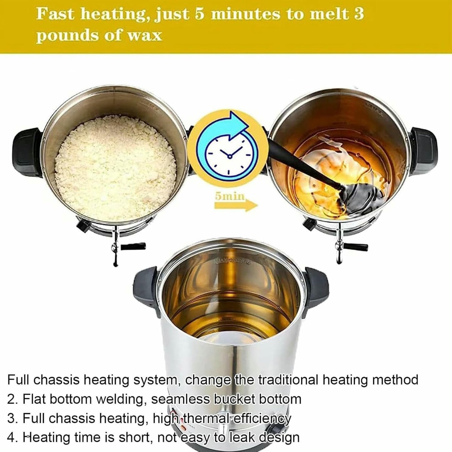 FYLFANYAN Wax Fuser for Candle Manufacturing, 8L-35L Electric Wax Pot for Candles, Professional Stainless Paraffin Wax Heater, Soy Wax Fusion Tank ~/ Beauty and Personal Care FYLFANYAN