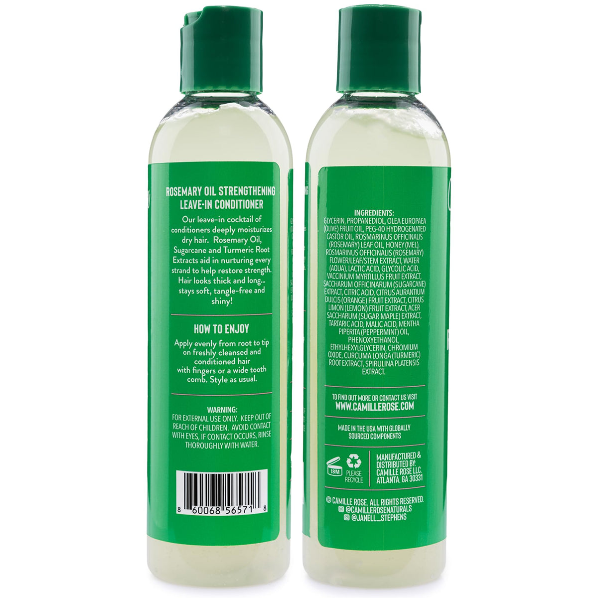 Camille Rose Leave-in Conditioner, Rosemary Oil - Deep Conditioning for Hair Strengthening, Detangling, Dry Scalp Moisturizer, 8 Oz Beauty & Personal Care Camille Rose
