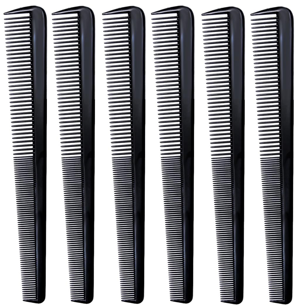 LUXXII (6 Count) 7.5" Barber Hair Comb Beard & Mustache Pocket Combs for Men's Hair Beard Mustache and Sideburns Beauty & Personal Care LUXXII