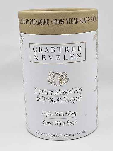 Crabtree & Evelyn Caramelized Fig & Brown Sugar Triple-Milled Soap, 3 Bars, 3.5 Oz Ea. Beauty & Personal Care Crabtree & Evelyn