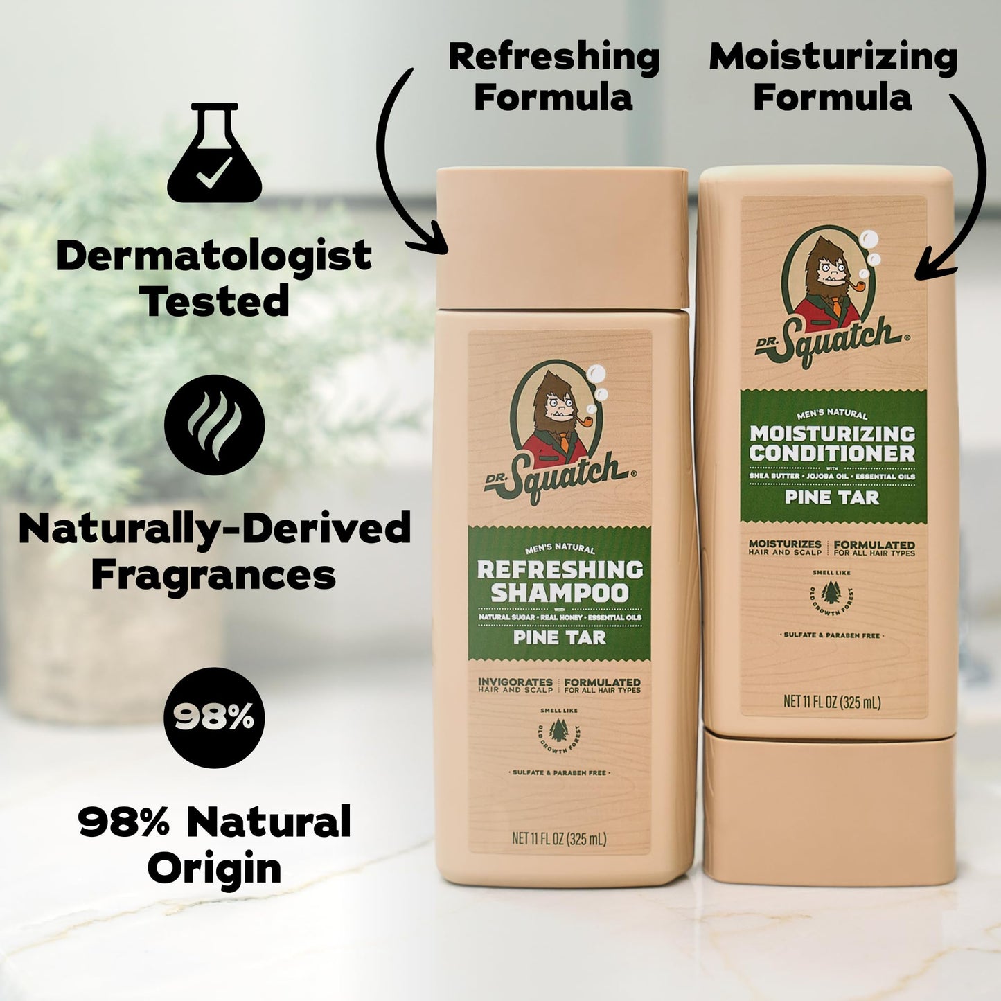 Dr. Squatch Natural Hair Bundle for Men - Healthy, Full Looking Hair - Cool Fresh Aloe Shampoo (8 fl oz), Cool Fresh Aloe Conditioner (11.5 fl oz) Beauty and Personal Care Dr. Squatch