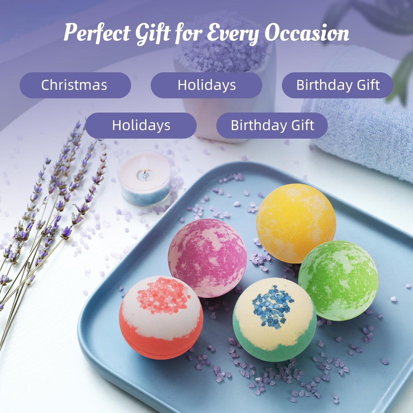 Bath Bombs for Women, 9 Pack Bath Bombs - Birthday Gifts for Women, Shea & Coco Butter Fizzies SPA Bath Relaxing, Self Care Gift Set for Women & Men Beauty and Personal Care Excalla