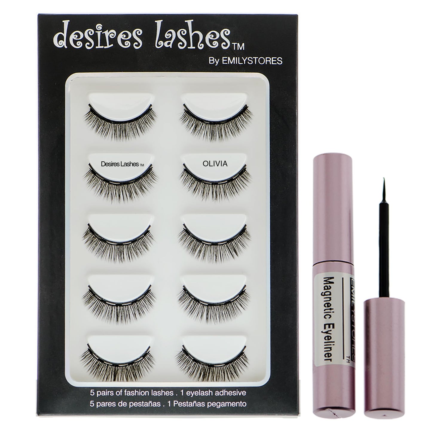 Magnetic Eyelashes 3D Natural Magnet Faux Lashes Multipack 5Pairs, (02Olivia) Beauty & Personal Care DESIRES LASHES By EMILYSTORES