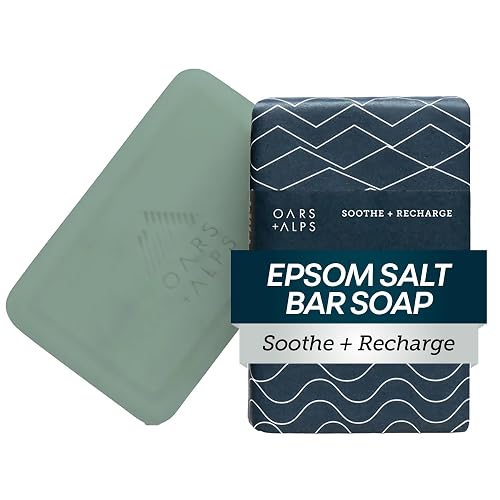 Oars + Alps Exfoliating & Moisturizing Bar Soap for Men, Deep Cleaning Soap, Clean Ingredients, All Skin Types, Epsom Salt, 1pk Beauty & Personal Care Oars + Alps