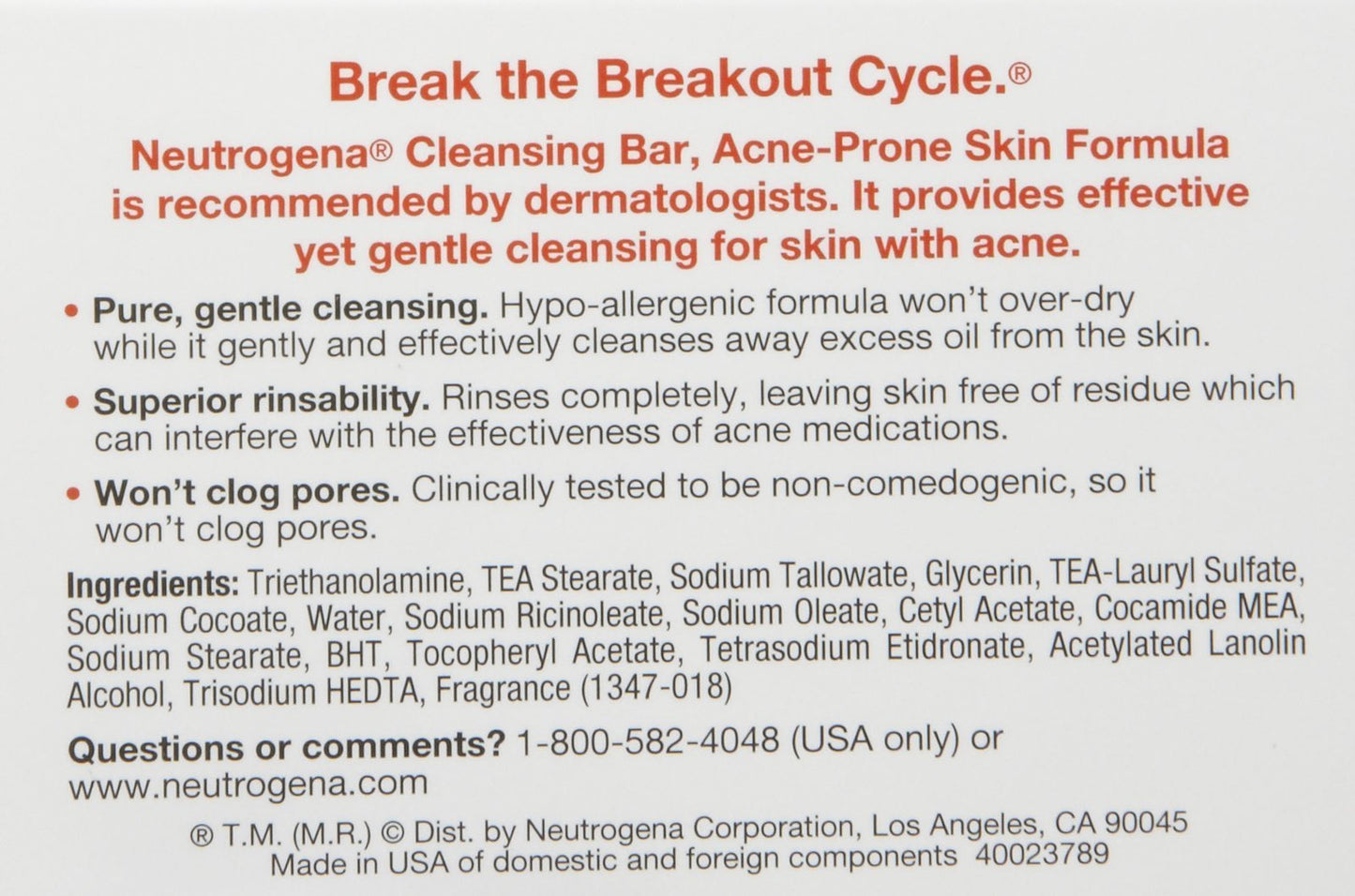 Neutrogena Face Cleansing Bar Prone Skin, 3.5 Oz Beauty & Personal Care Neutrogena