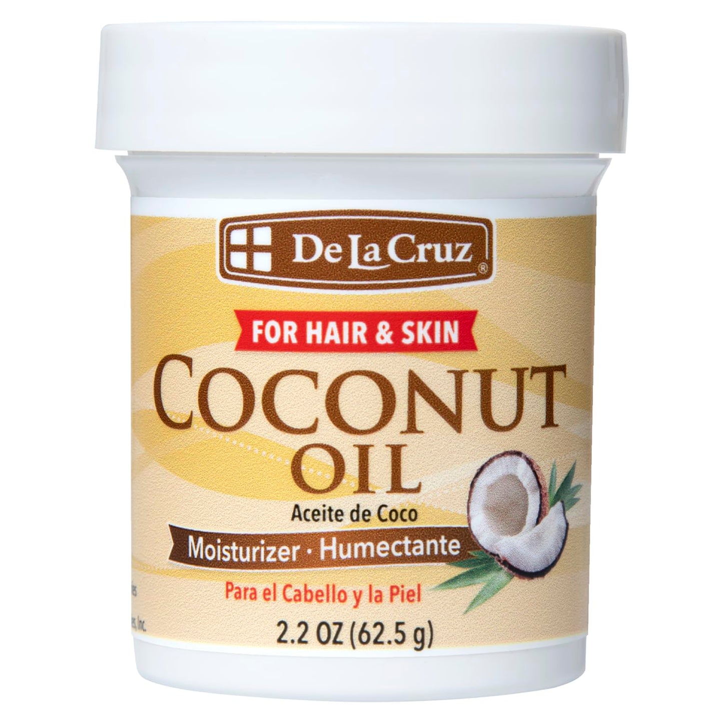 De la Cruz Coconut Oil - Expeller Pressed Coconut Oil for Skin and Hair - Natural Moisturizer for Skin and Hair - 2.2oz Beauty & Personal Care De La Cruz